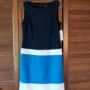 Laundry navy, white and blue dress NWT